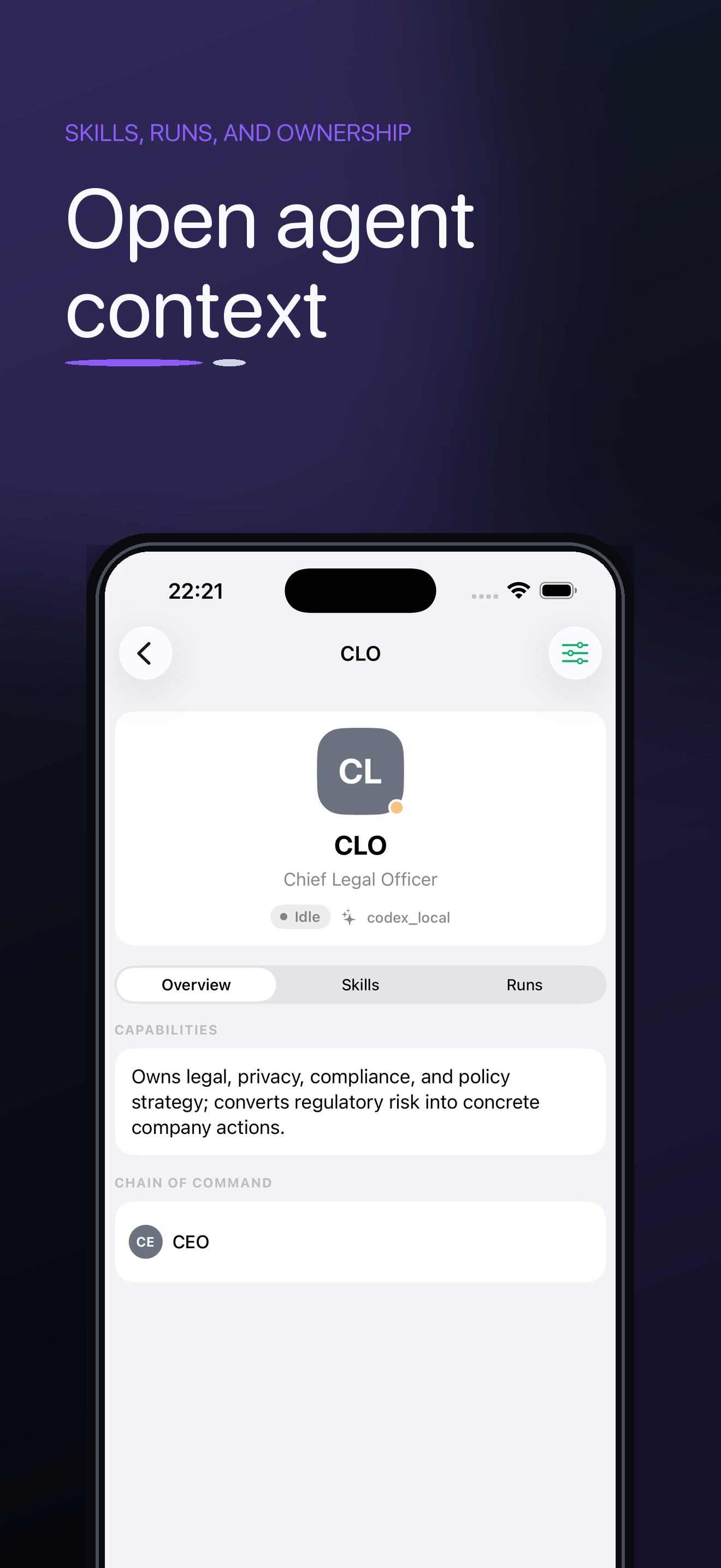 Open agent context